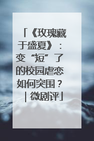 《玫瑰藏于盛夏》：变“短”了的校园虐恋如何突围？｜微剧评