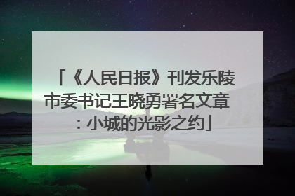《人民日报》刊发乐陵市委书记王晓勇署名文章：小城的光影之约