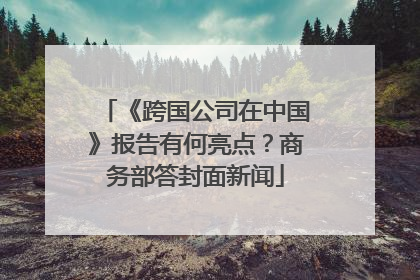 《跨国公司在中国》报告有何亮点？商务部答封面新闻
