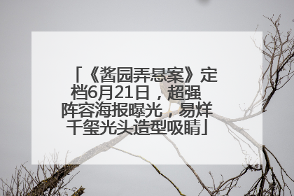 《酱园弄悬案》定档6月21日，超强阵容海报曝光，易烊千玺光头造型吸睛