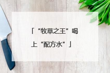 “牧草之王”喝上“配方水”