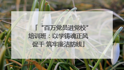 “百万党员进党校”培训班：以学铸魂正风促干 筑牢廉洁防线