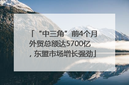 “中三角”前4个月外贸总额达5700亿，东盟市场增长强劲