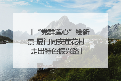 “党群莲心”绘新景 厦门同安莲花村走出特色振兴路