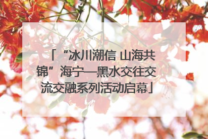 “冰川潮信 山海共锦”海宁—黑水交往交流交融系列活动启幕