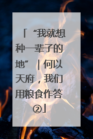 “我就想种一辈子的地”｜何以天府，我们用粮食作答②