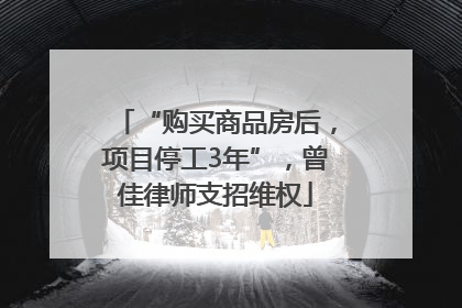 “购买商品房后，项目停工3年”，曾佳律师支招维权