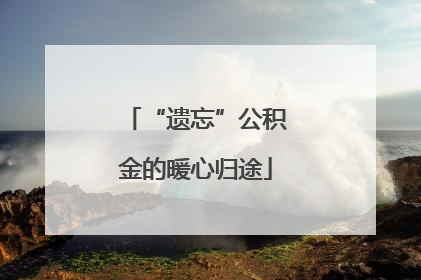 “遗忘”公积金的暖心归途