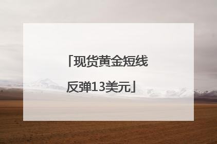现货黄金短线反弹13美元