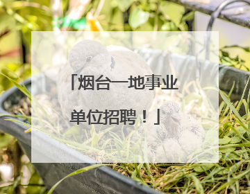 烟台一地事业单位招聘！