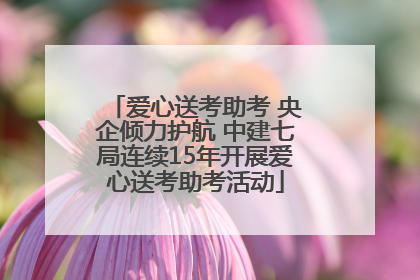 爱心送考助考 央企倾力护航 中建七局连续15年开展爱心送考助考活动