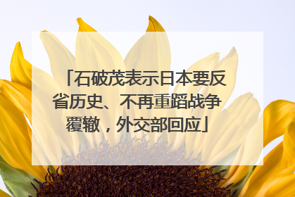 石破茂表示日本要反省历史、不再重蹈战争覆辙，外交部回应