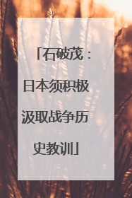 石破茂：日本须积极汲取战争历史教训