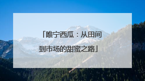 睢宁西瓜：从田间到市场的甜蜜之路
