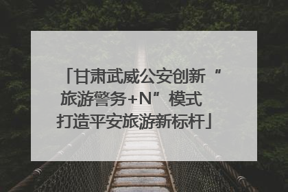 甘肃武威公安创新“旅游警务+N”模式 打造平安旅游新标杆