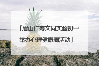 眉山仁寿文同实验初中举办心理健康周活动