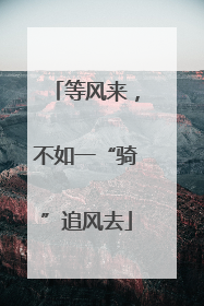 等风来，不如一“骑”追风去