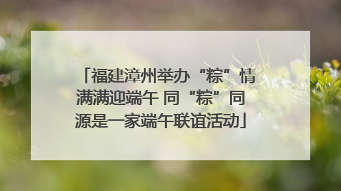 福建漳州举办“粽”情满满迎端午 同“粽”同源是一家端午联谊活动