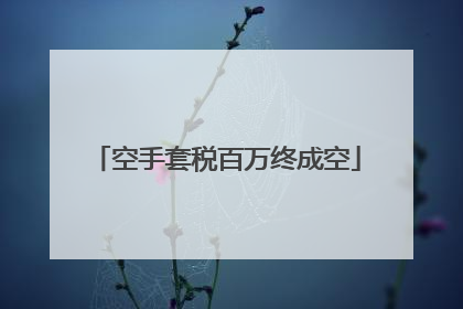 空手套税百万终成空