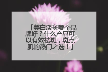 美白淡斑哪个品牌好？什么产品可以有效祛斑，斑点肌的热门之选！