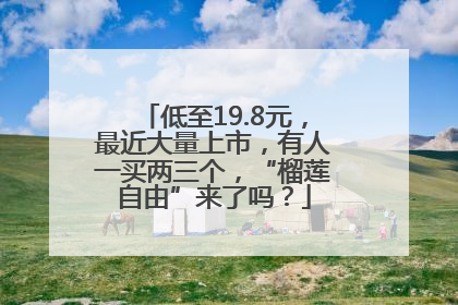 低至19.8元，最近大量上市，有人一买两三个，“榴莲自由”来了吗？