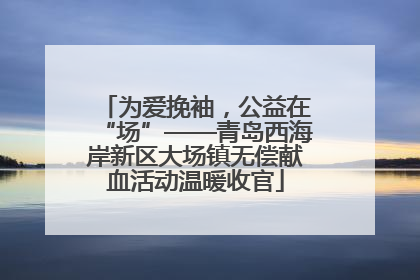 为爱挽袖，公益在“场”——青岛西海岸新区大场镇无偿献血活动温暖收官