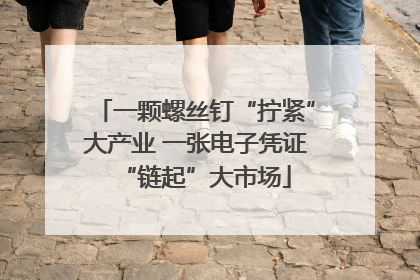 一颗螺丝钉“拧紧”大产业 一张电子凭证“链起”大市场