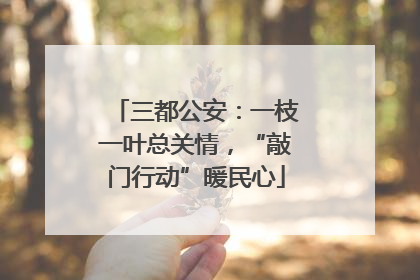 三都公安：一枝一叶总关情，“敲门行动”暖民心