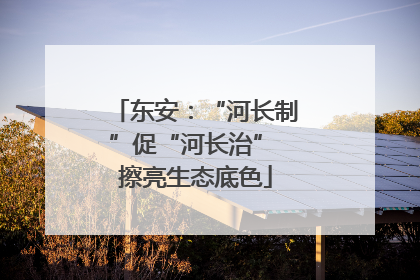 东安：“河长制”促“河长治” 擦亮生态底色