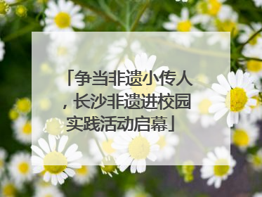 争当非遗小传人，长沙非遗进校园实践活动启幕