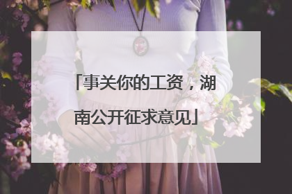 事关你的工资，湖南公开征求意见