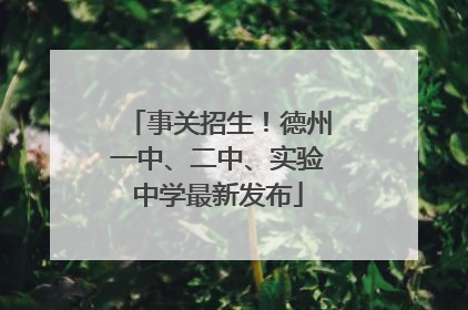 事关招生！德州一中、二中、实验中学最新发布