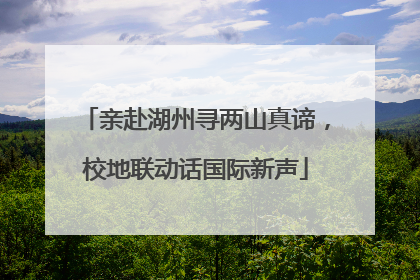 亲赴湖州寻两山真谛，校地联动话国际新声