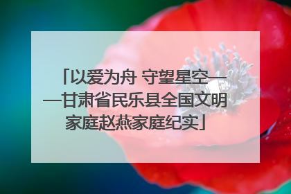 以爱为舟 守望星空——甘肃省民乐县全国文明家庭赵燕家庭纪实