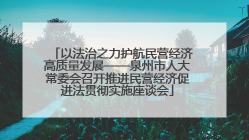 以法治之力护航民营经济高质量发展——泉州市人大常委会召开推进民营经济促进法贯彻实施座谈会