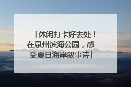 休闲打卡好去处！在泉州滨海公园，感受夏日海岸叙事诗