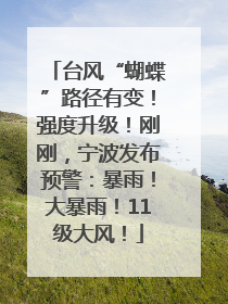 台风“蝴蝶”路径有变！强度升级！刚刚，宁波发布预警：暴雨！大暴雨！11级大风！