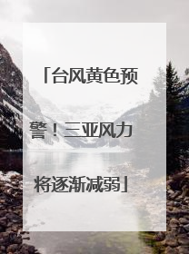 台风黄色预警！三亚风力将逐渐减弱