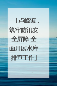 卢峰镇：筑牢防汛安全屏障 全面开展水库排查工作