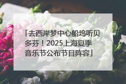 去西岸梦中心船坞听贝多芬！2025上海夏季音乐节公布节目阵容