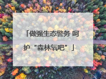 做强生态警务 呵护“森林氧吧”