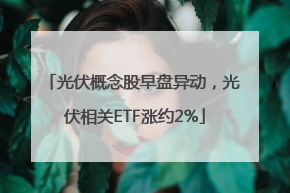 光伏概念股早盘异动，光伏相关ETF涨约2%