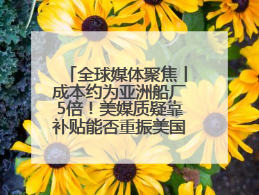 全球媒体聚焦丨成本约为亚洲船厂5倍！美媒质疑靠补贴能否重振美国造船业