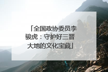全国政协委员李骏虎：守护好三晋大地的文化宝藏