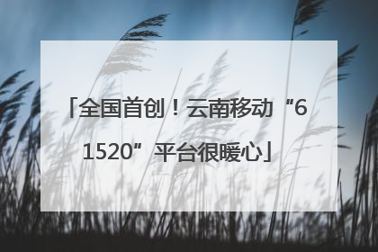 全国首创！云南移动“61520”平台很暖心