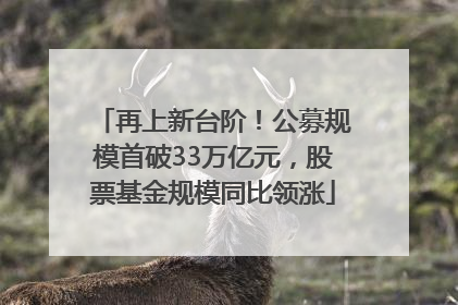 再上新台阶！公募规模首破33万亿元，股票基金规模同比领涨