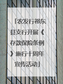 农发行祁东县支行开展《存款保险条例》施行十周年宣传活动