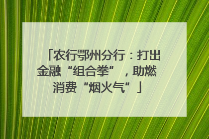 农行鄂州分行：打出金融“组合拳”，助燃消费“烟火气”