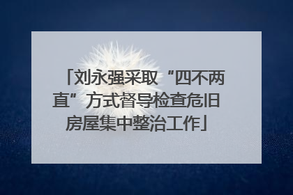 刘永强采取“四不两直”方式督导检查危旧房屋集中整治工作