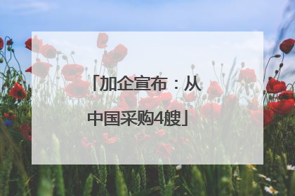 加企宣布：从中国采购4艘